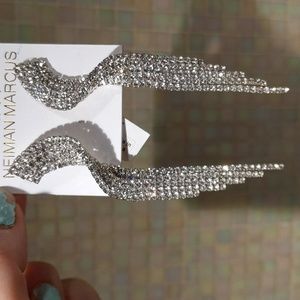 Two Pairs Rhinestone Earrings by Neiman Marcus